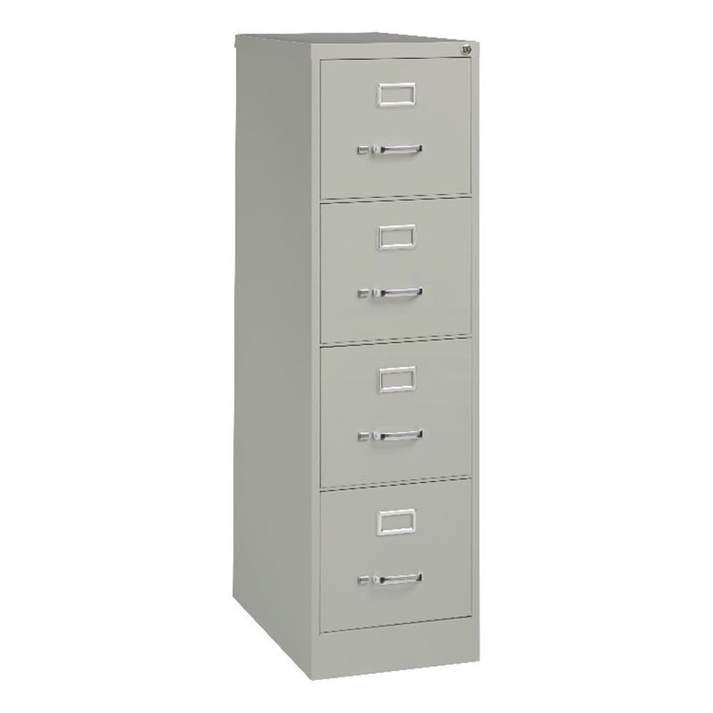 Pemberly Row 4 Drawers 52" Vertical Black Metal Filing Cabinet Lockable Pre-Assembled Stationary Letter Size for Home, Office
