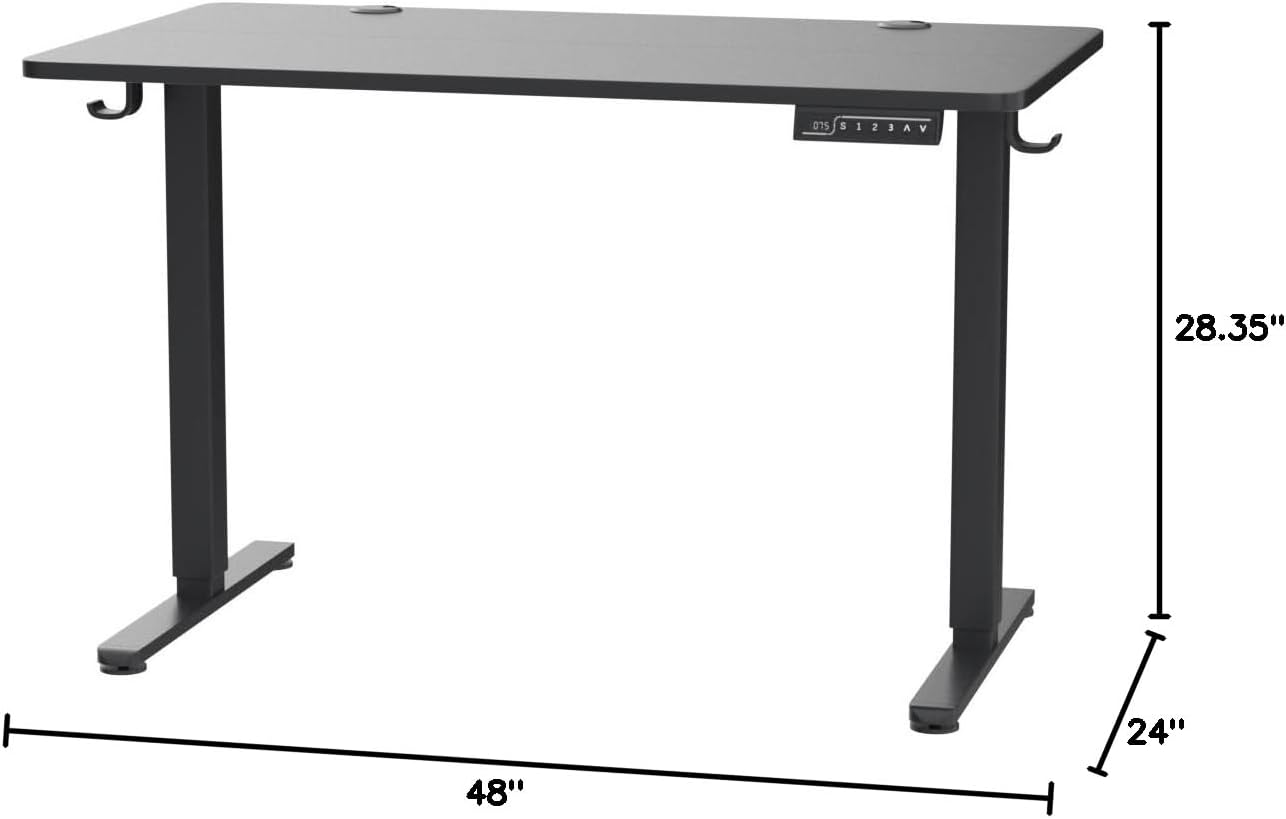 ErGear Height Adjustable Electric Standing Desk, 48 x 24 Inches Sit Stand up Desk, Memory Computer Home Office Desk, Black