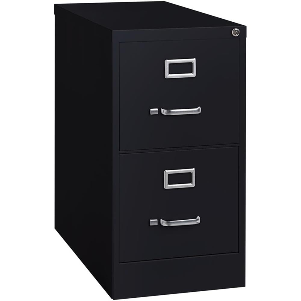 Pemberly Row 4 Drawers 52" Vertical Black Metal Filing Cabinet Lockable Pre-Assembled Stationary Letter Size for Home, Office