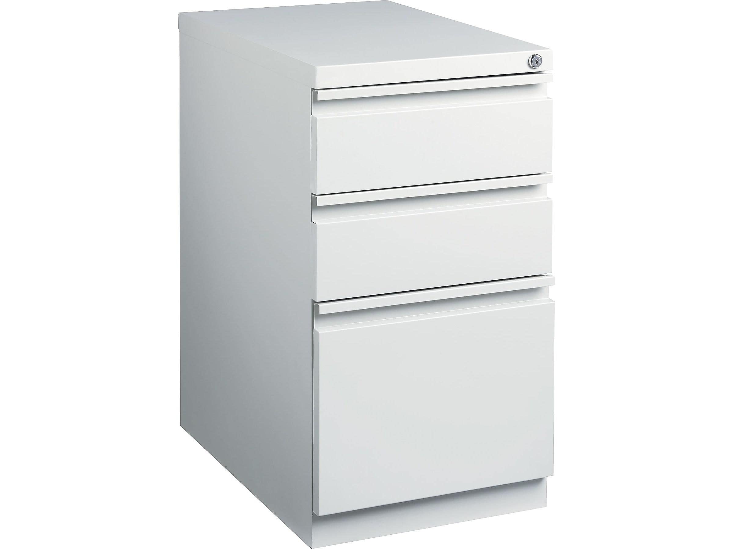 STAPLES 3-Drawer Vertical File Cabinet, Letter Size Documents, Lockable, 19.88" D x 15" W x 27.75" H, Black