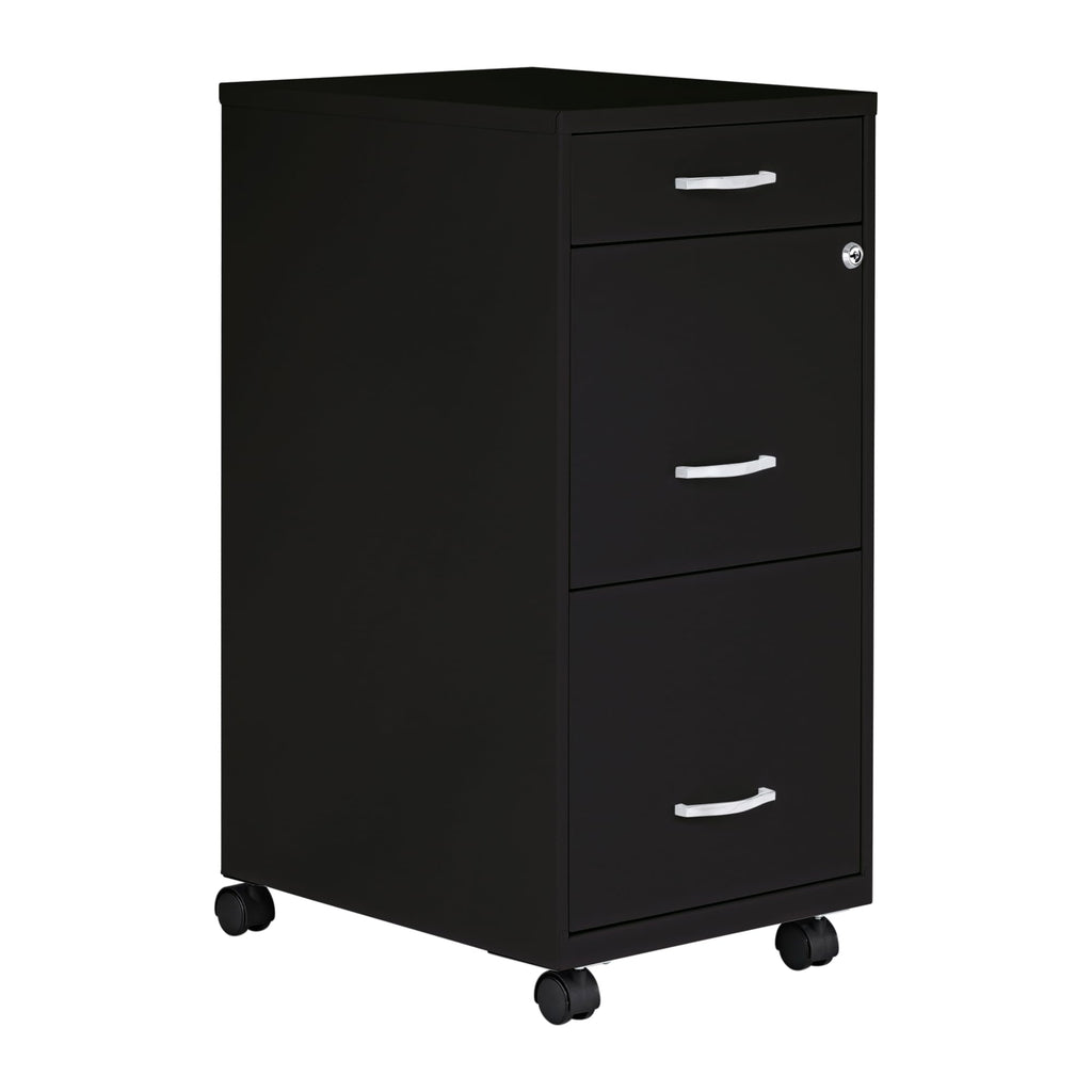 Lorell LYS SOHO Box/File/File 3-Drawer Mobile File Cabinet, Black