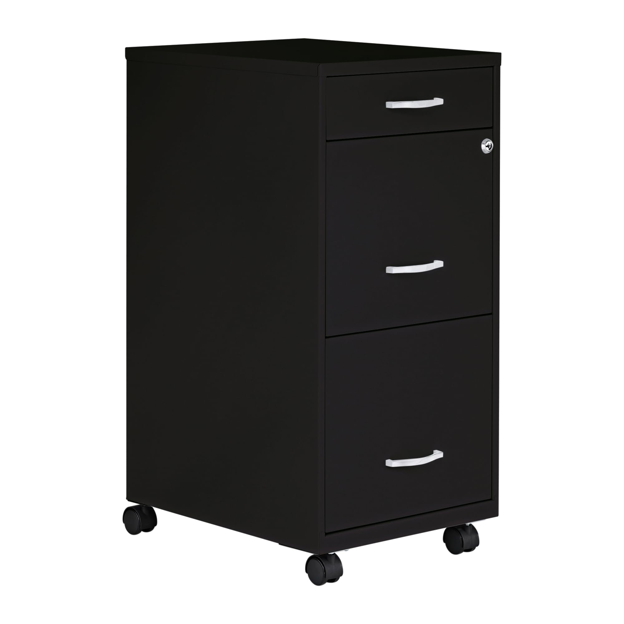Lorell LYS SOHO Box/File/File 3-Drawer Mobile File Cabinet, Black