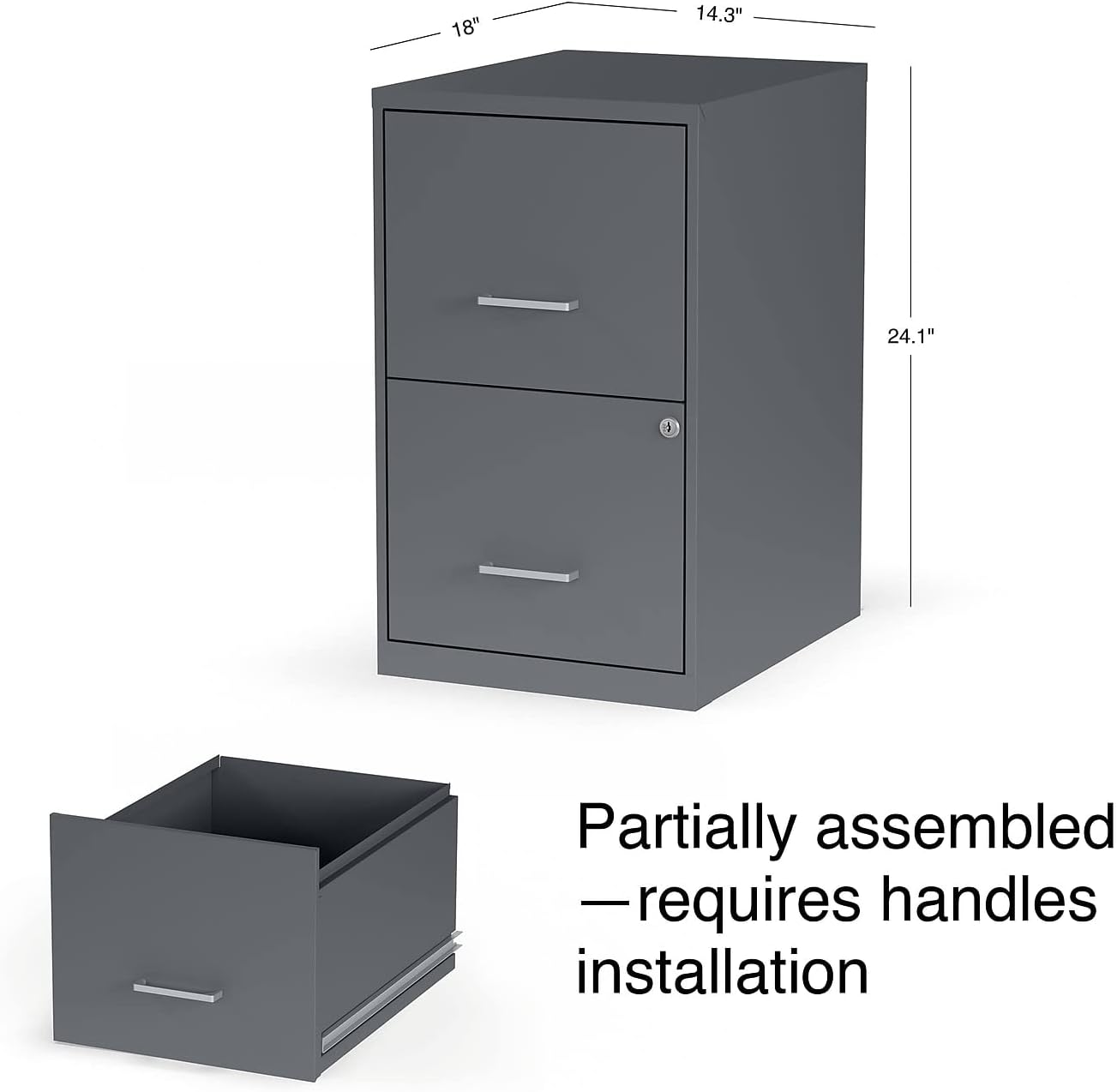 Staples Vertical File Cabinet for Letter/Legal Files, 2-Drawer