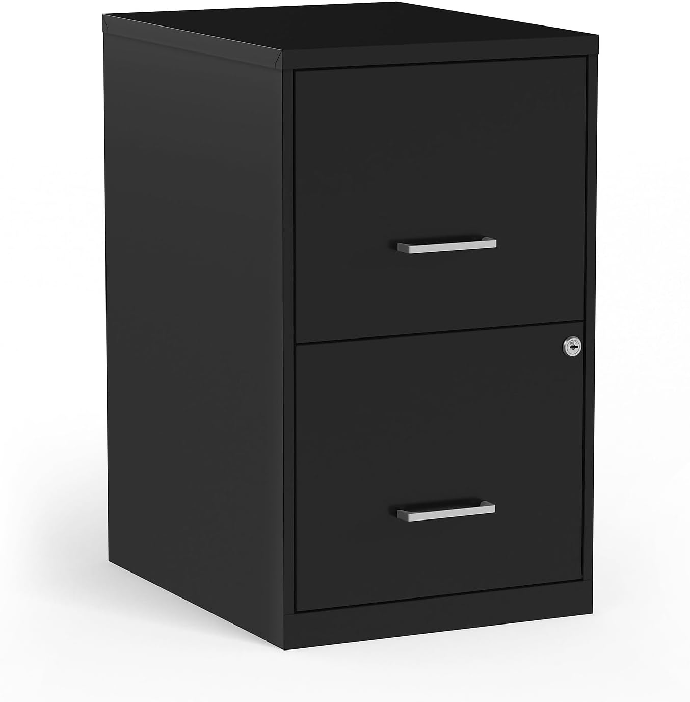 STAPLES 2-Drawer Vertical File Cabinet, Letter Size Documents, Lockable, 18.9" D x 14.3" W x 24.1" H, Black