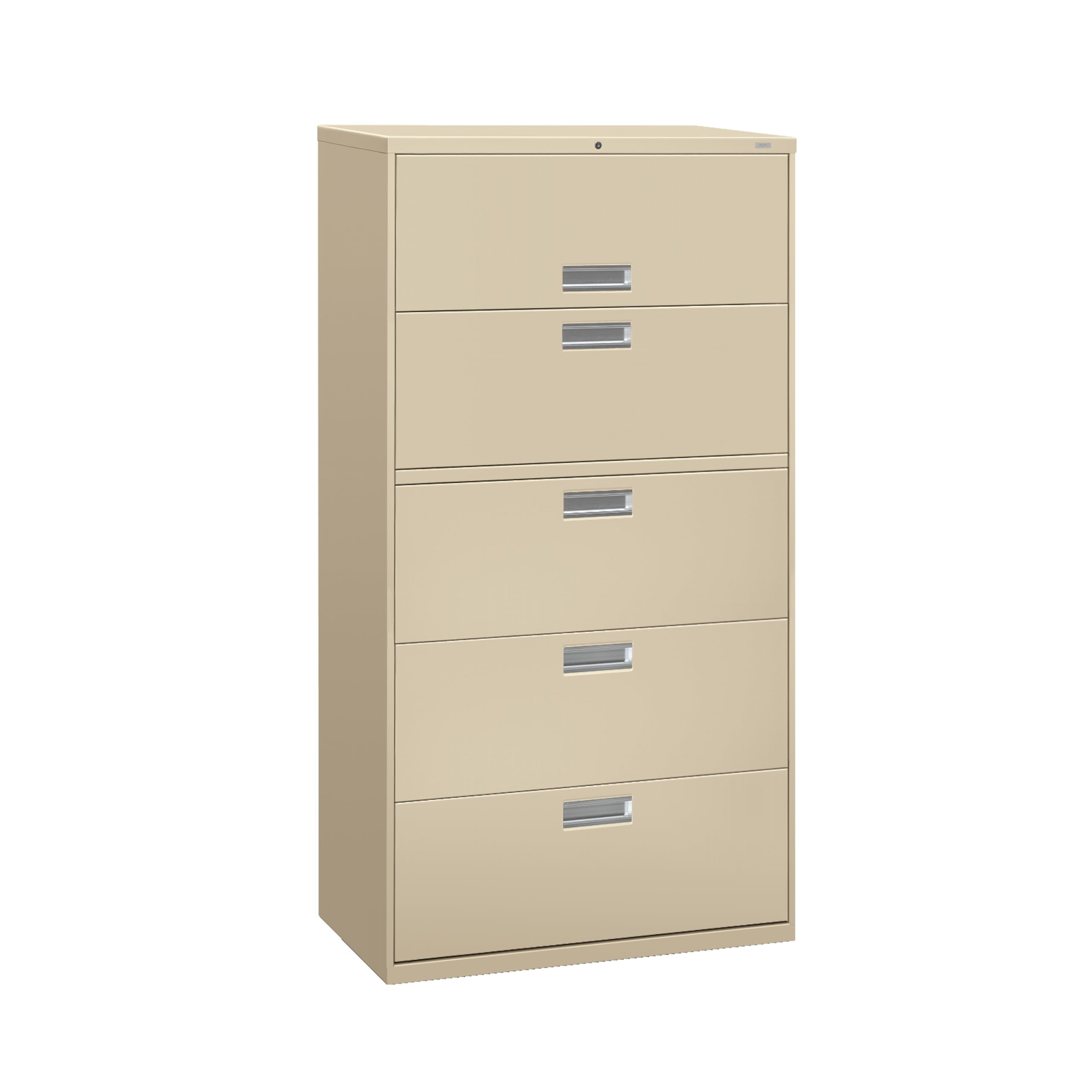 HON 4 Drawer Lateral File Cabinet with Lock, Metal Filing Cabinets for Offices, Adjustable Hangrails for A4, Legal, Letter Files, 18" Deep, Black