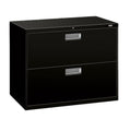 HON 4 Drawer Lateral File Cabinet with Lock, Metal Filing Cabinets for Offices, Adjustable Hangrails for A4, Legal, Letter Files, 18" Deep, Black
