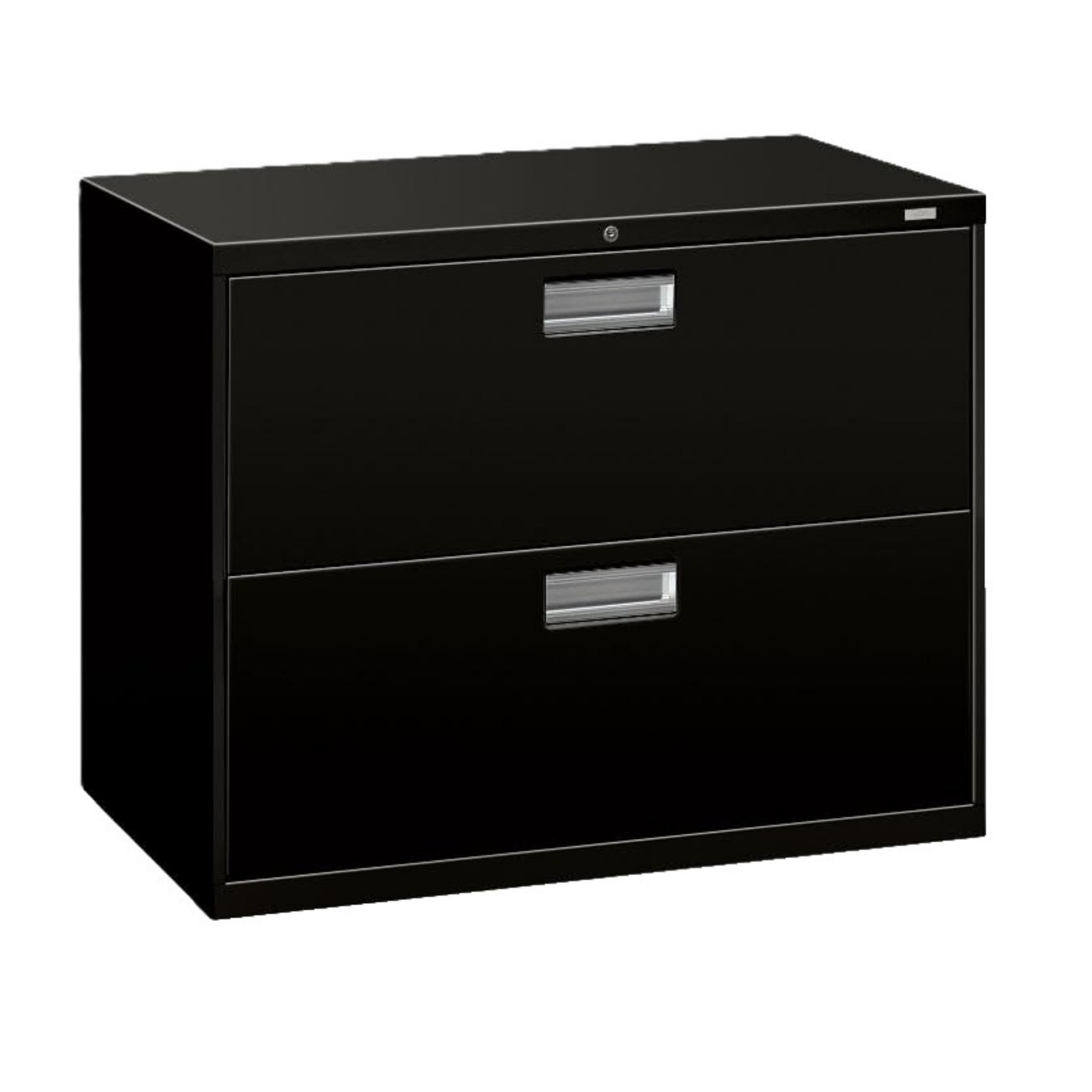 HON 4 Drawer Lateral File Cabinet with Lock, Metal Filing Cabinets for Offices, Adjustable Hangrails for A4, Legal, Letter Files, 18" Deep, Black