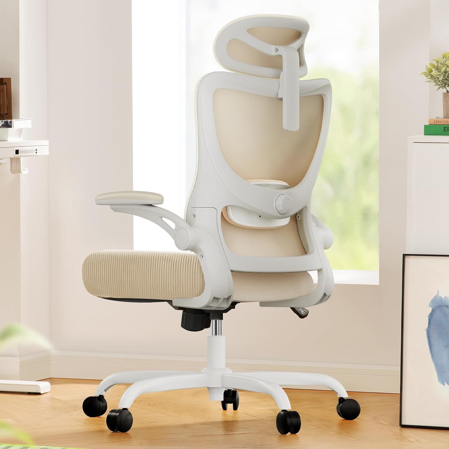 Marsail Ergonomic Office Chair: Office Desk Chair with High Back Mesh and Adjustable Lumbar Support Rolling Work Swivel Task Chairs with Wheel 3D Armrests and Headrest