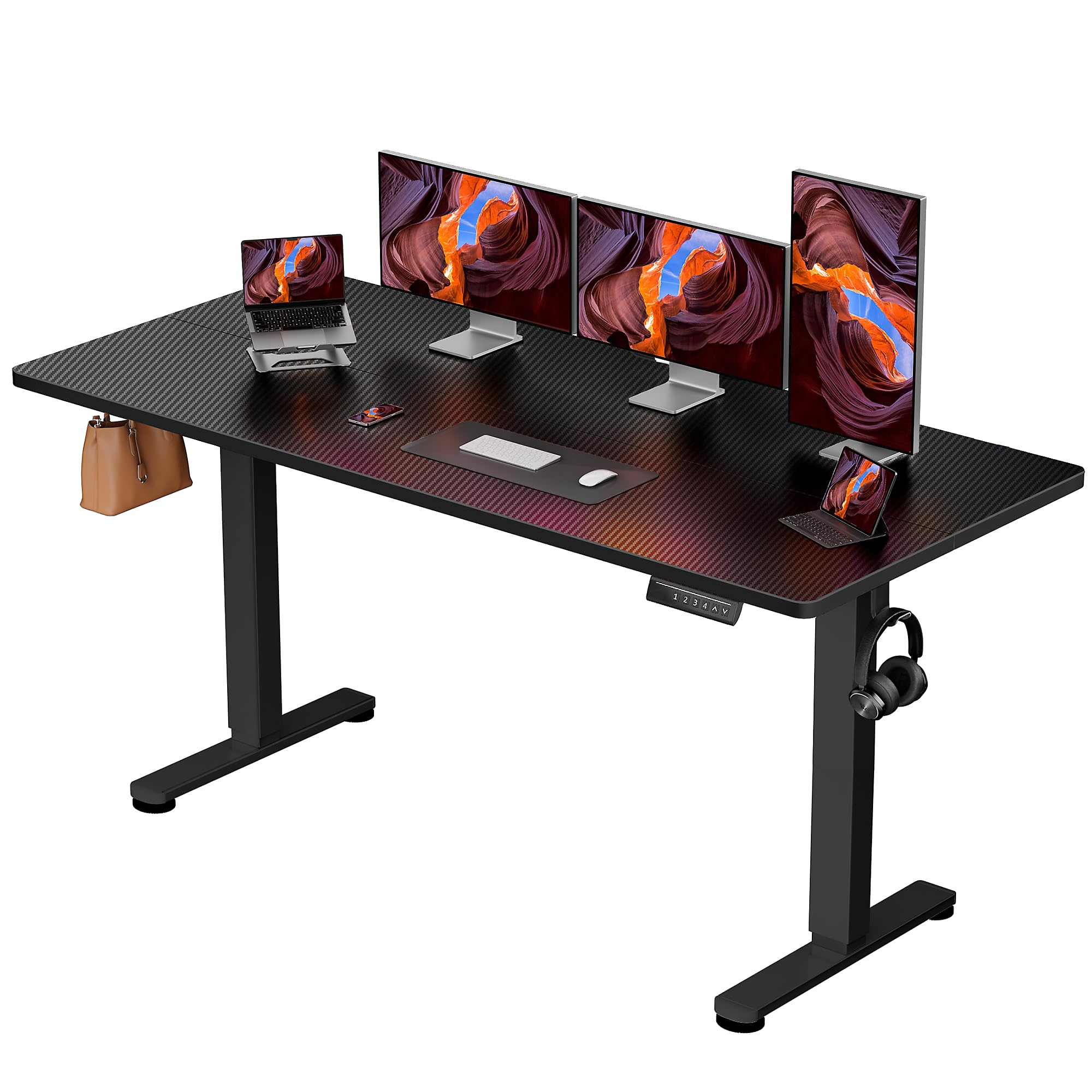 ErGear Height Adjustable Electric Standing Desk, 48 x 24 Inches Sit Stand up Desk, Memory Computer Home Office Desk, Black