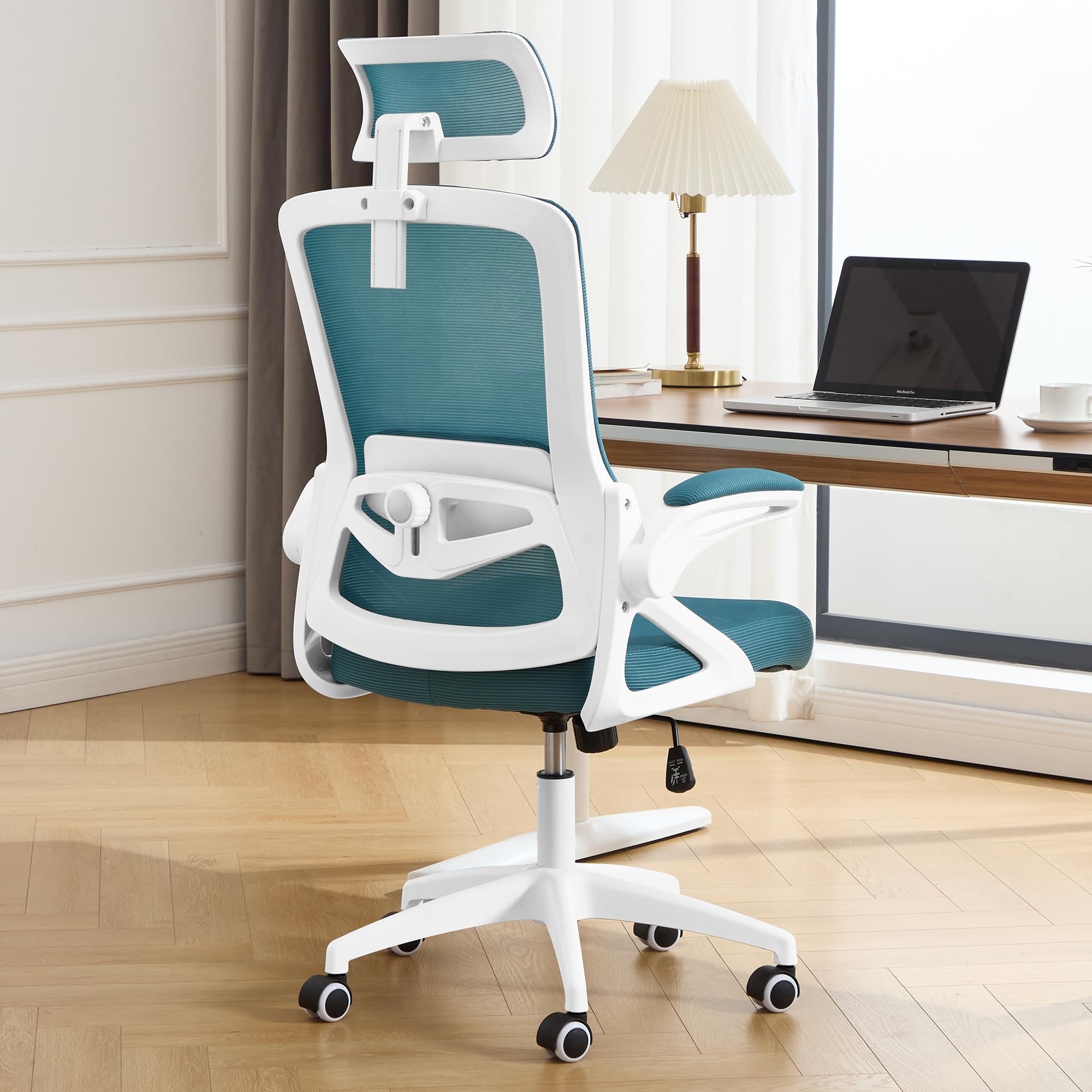 Fizzin Ergonomic Office Chair, 400 LBS Computer Chairs with Adjustable Lumbar Support, Breathable Mesh Desk Chair Ergonomic with Thickened Cushion, Comfy Home Office Desk Chair (Black)