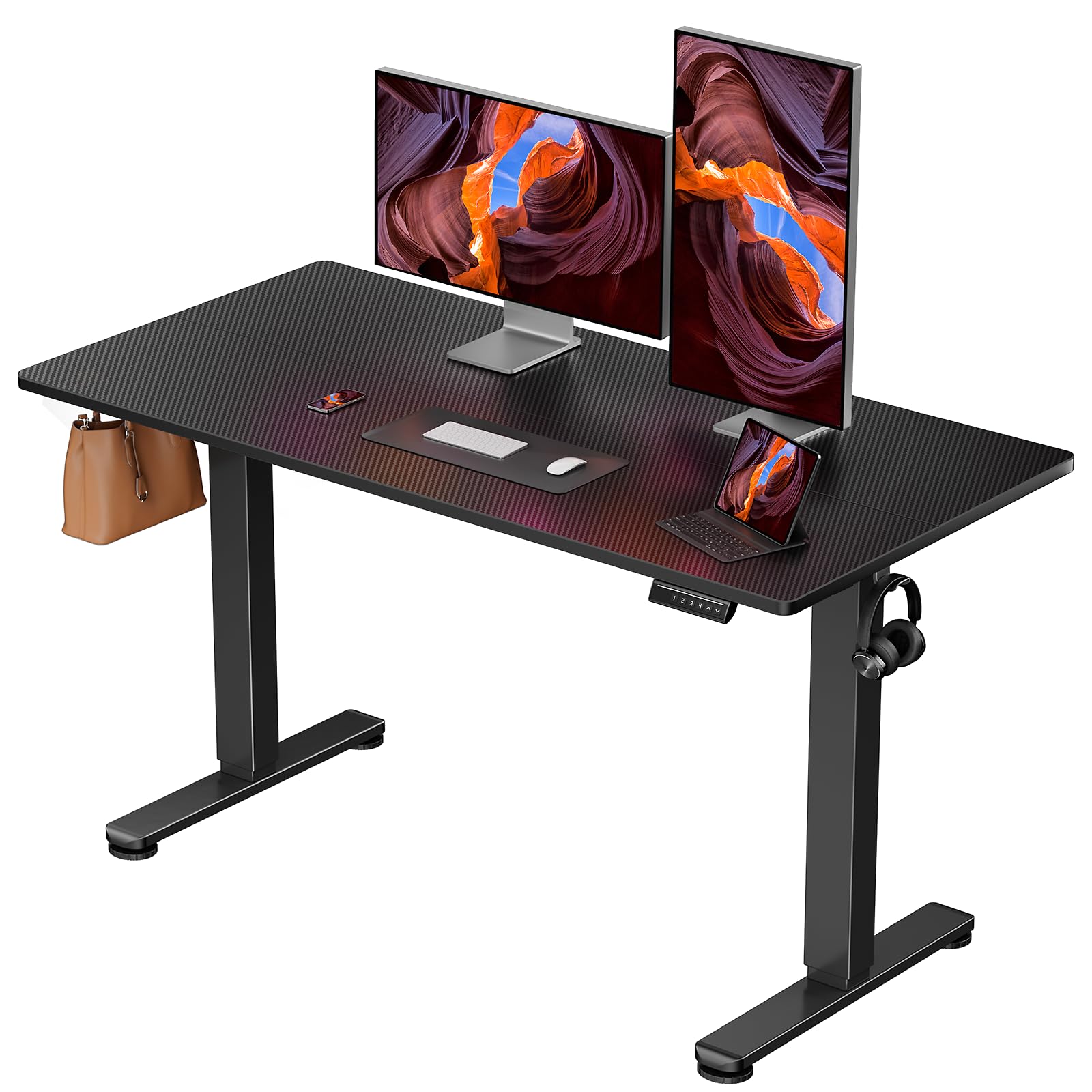 ErGear Height Adjustable Electric Standing Desk, 48 x 24 Inches Sit Stand up Desk, Memory Computer Home Office Desk, White