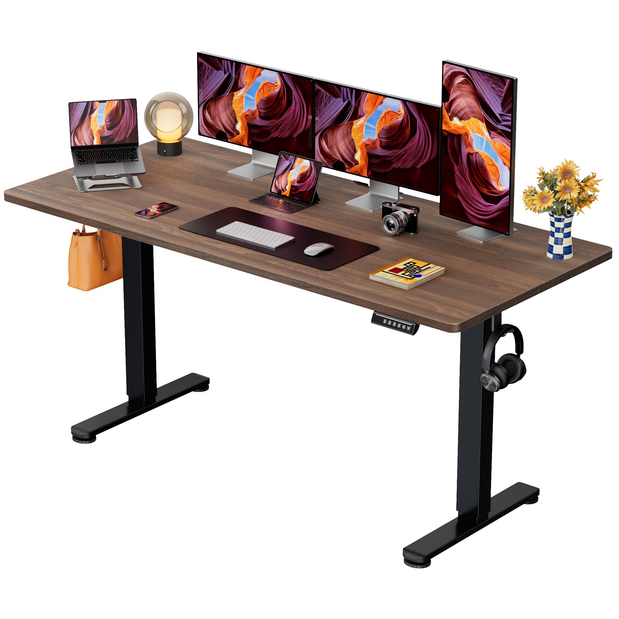 ErGear Height Adjustable Electric Standing Desk, 48 x 24 Inches Sit Stand up Desk, Memory Computer Home Office Desk, White