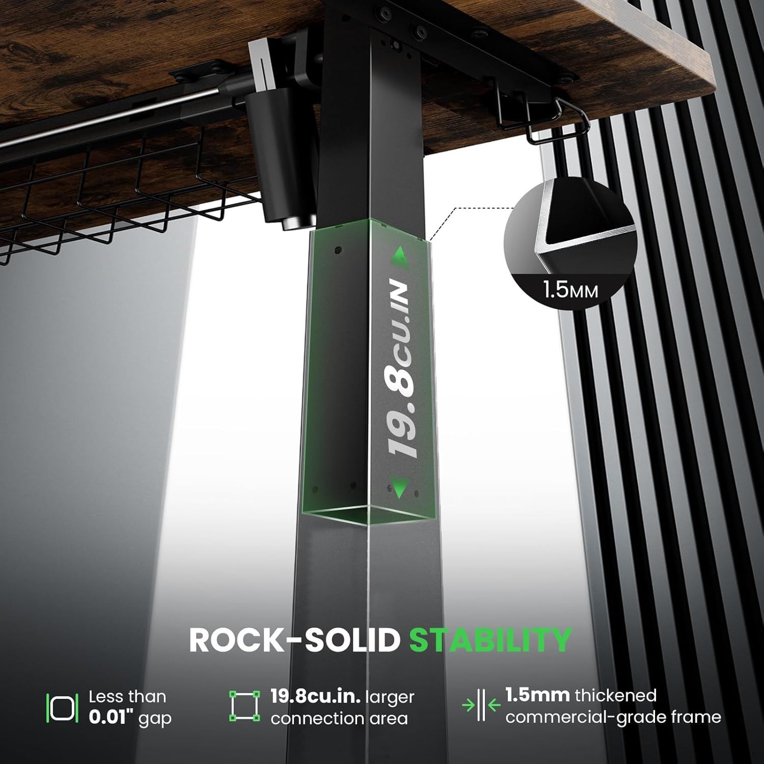 SIAGO Electric Standing Desk Adjustable - 48 x 24 Inch Sit Stand up Desk with 0.8 Inch Thick Tabletop - Adjustable Height Table with 3 Memory Preset, Cable Management for Home Office