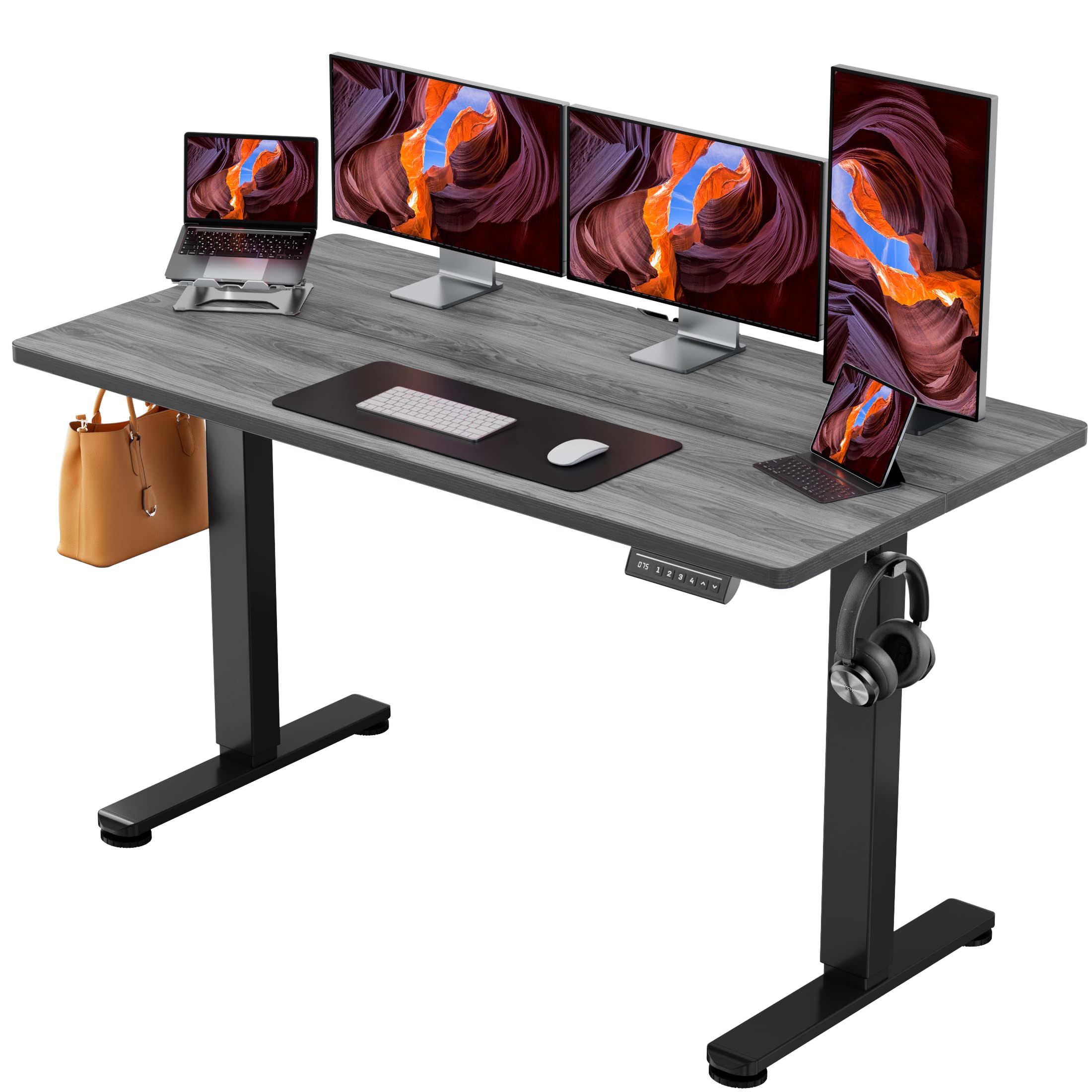 ErGear Height Adjustable Electric Standing Desk, 48 x 24 Inches Sit Stand up Desk, Memory Computer Home Office Desk, Black