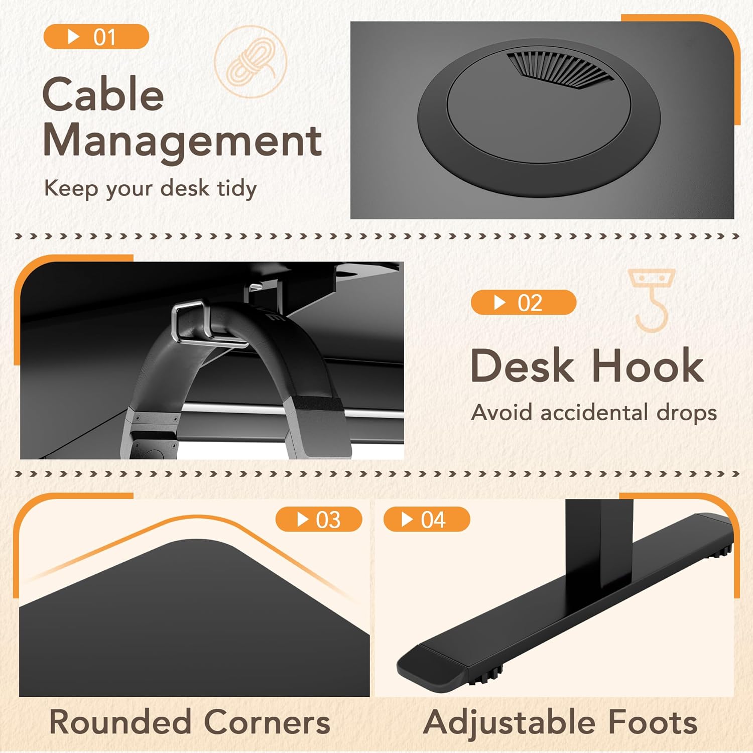 Furmax 55 x 24 Inches Electric Height Adjustable Standing Desk Large Sit Stand Up Desk Home Office Computer Desk Memory Preset with T-Shaped Metal Bracket, Black